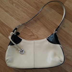 Brighton Purse Beige and Black Patton Leather